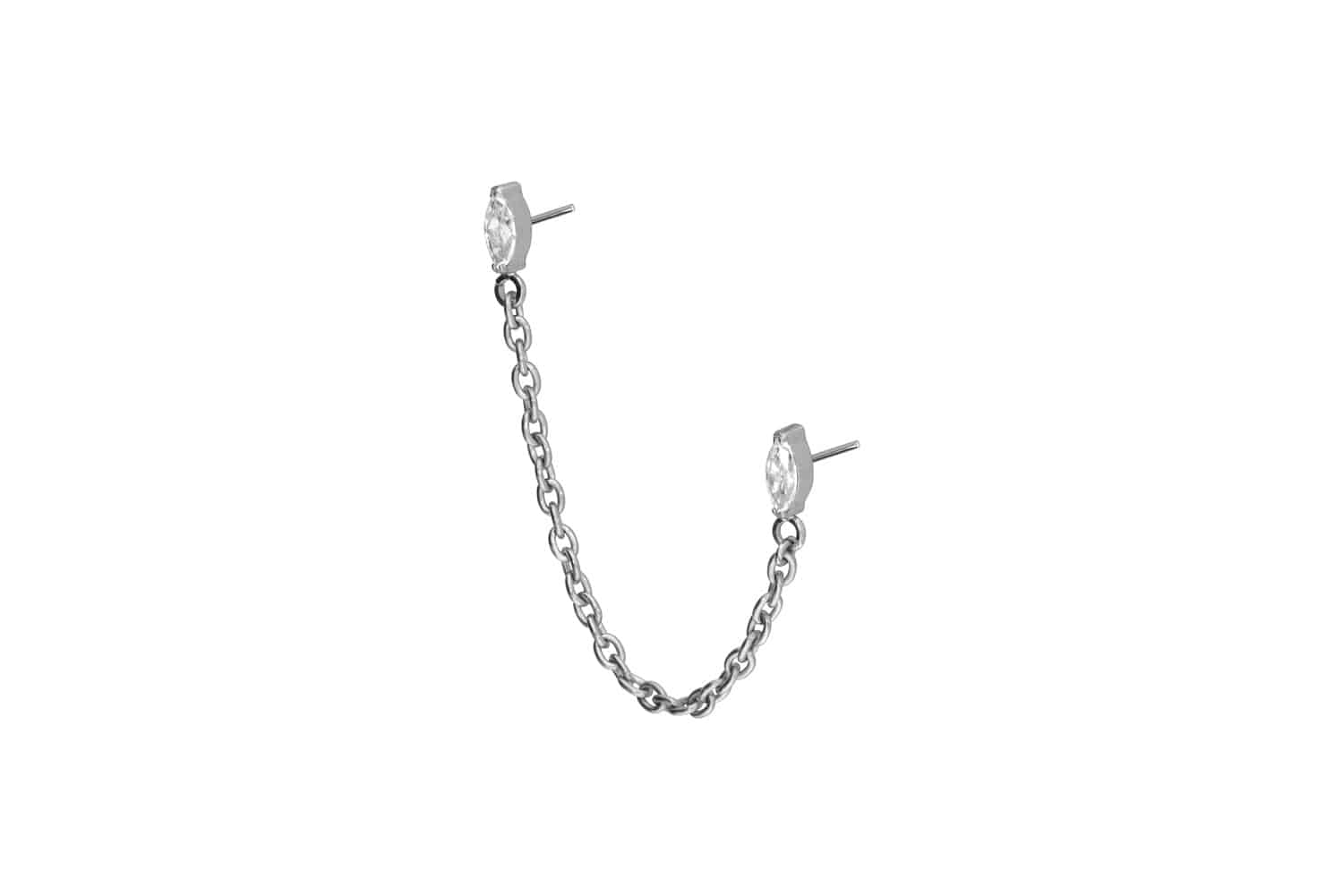 Titan Aufsatz mit Push Pin 2 KRISTALLTROPFEN + KETTE